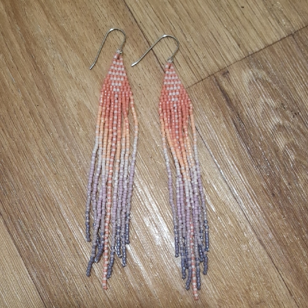 Elegant Beaded Ombre Earrings